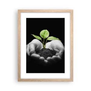 Plakat w ramie jasny dąb - Kocham naturę, chronię ją - 30x40 cm