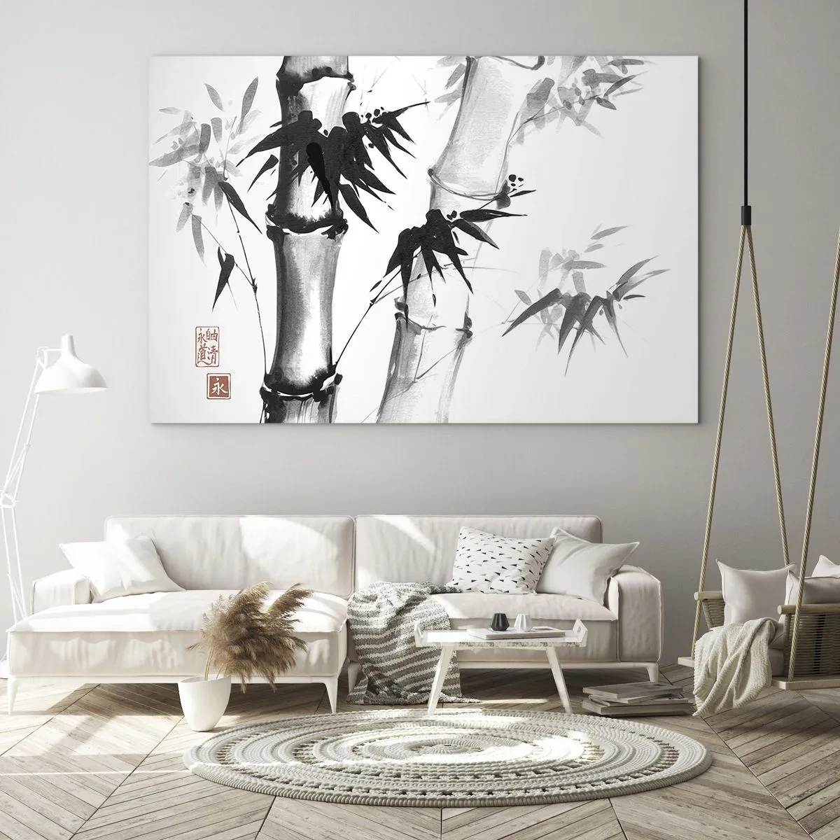 Obraz na szkle - Bambus w tradycyjnym stylu - 120x80cm - Zbliżenie na orient - Nowoczesna dekoracja ścienna do salonu, kuchni i sypialni ARTTOR