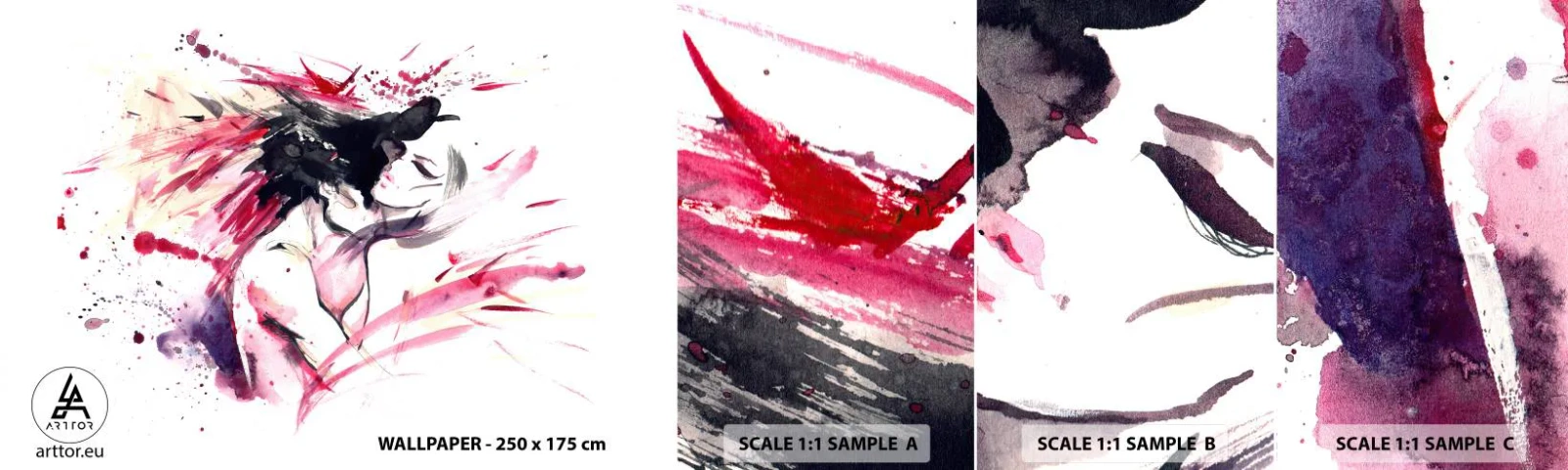 Fototapeta Próbka Samoprzylepna Deluxe Sticker - Miłosne spełnienie - Abstrakcja, Kobieta I Mężczyzna, Miłość - 100x30 cm