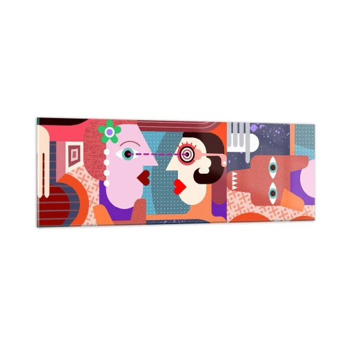 Obraz na szkle - Oko w oko - 90x30 cm