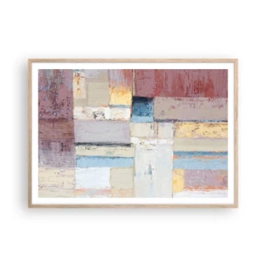 Plakat w ramie jasny dąb - Spokój geometrii - 100x70 cm