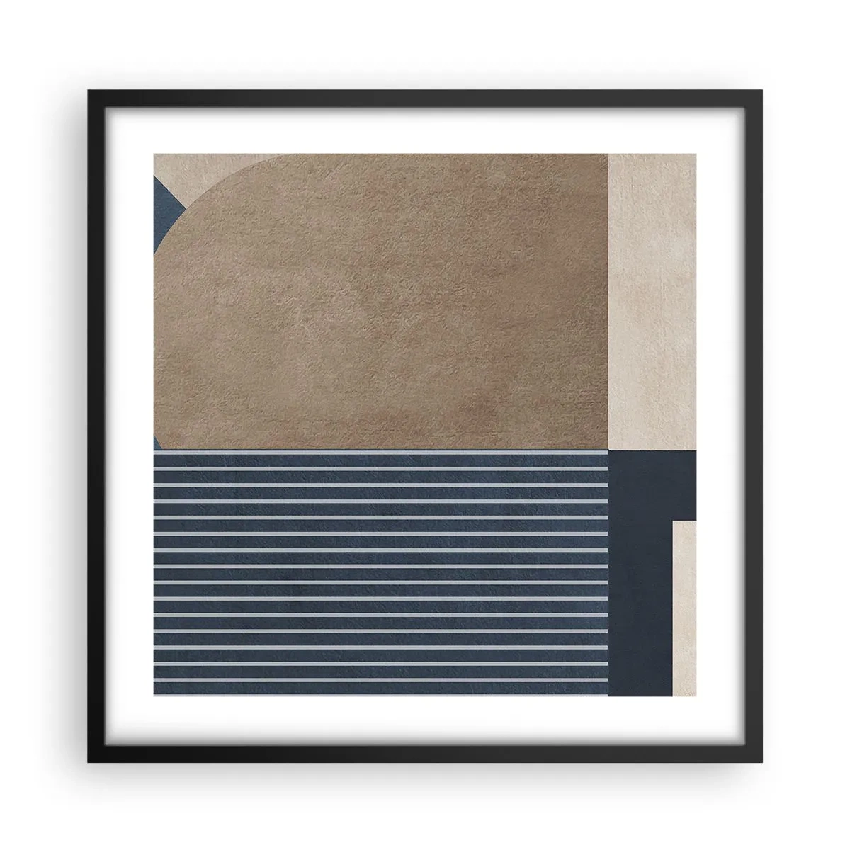 Plakat w czarnej ramie - Kompozycja prostoty i krągłości - 50x50 cm