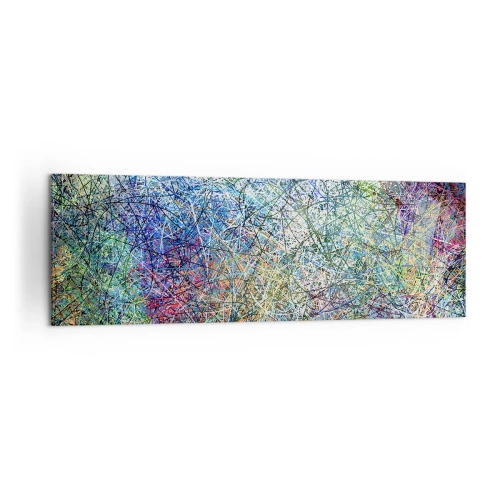 Obraz na płótnie - Abstrakcyjna kompozycja z wielokolorowymi liniami i teksturami - 160x50cm - To nie takie proste - Nowoczesna dekoracja ścienna do salonu i sypialni ARTTOR