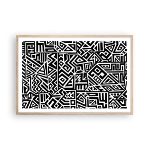 Plakat w ramie jasny dąb - Kompozycja prekolumbijska - 91x61 cm