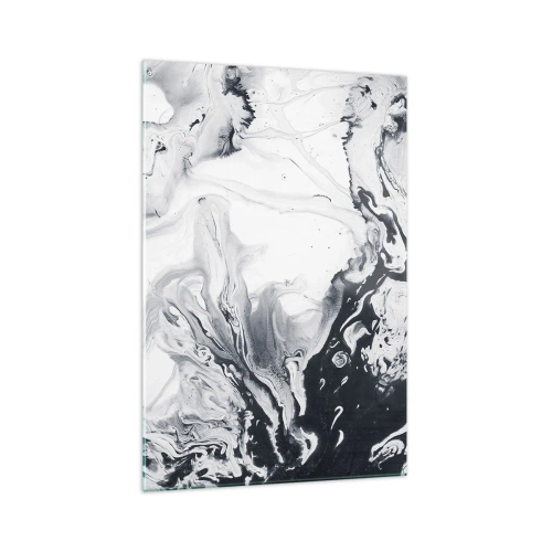 Obraz na szkle - Monochromatyczny abstrakcyjny wzór z efektem marmuru - 70x100cm - Wnętrze Ziemi - Nowoczesna dekoracja ścienna do salonu i sypialni ARTTOR
