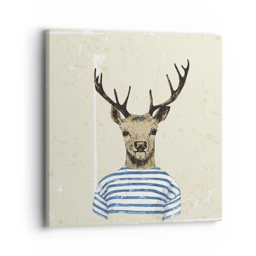 Obraz na płótnie - Bo lubię koszulki w paski! - 40x40 cm