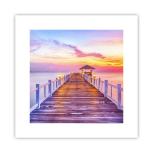 Plakat - Liliowo-złota cisza wieczoru - 30x30 cm