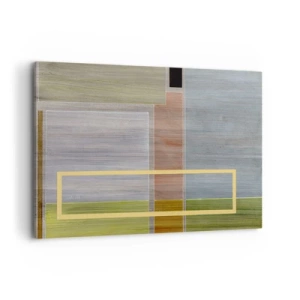 Obraz na płótnie - Geometryczna kompozycja w pastelowych barwach z prostokątami - 120x80cm - Prosto i spokojnie - Nowoczesna dekoracja ścienna do salonu, kuchni i sypialni ARTTOR