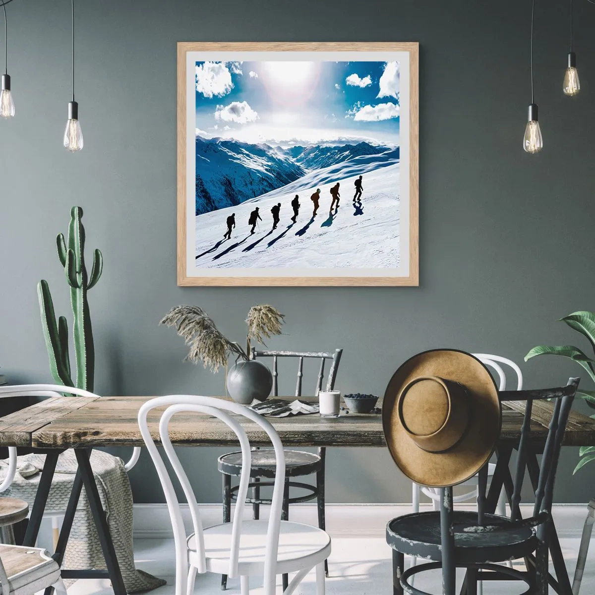 Plakat w ramie jasny dąb - Drużyna zdobywców - 50x50 cm