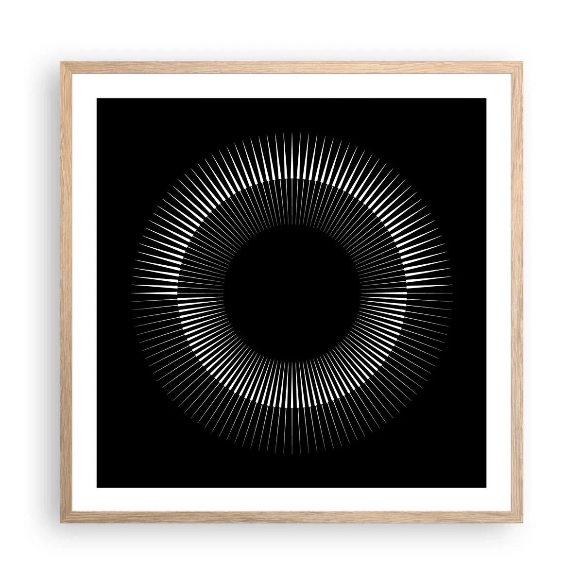 Plakat w ramie jasny dąb - Czarne Słońce - 60x60 cm