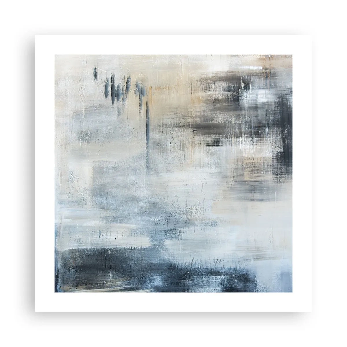 Plakat - Za zasłoną błękitu - 50x50 cm
