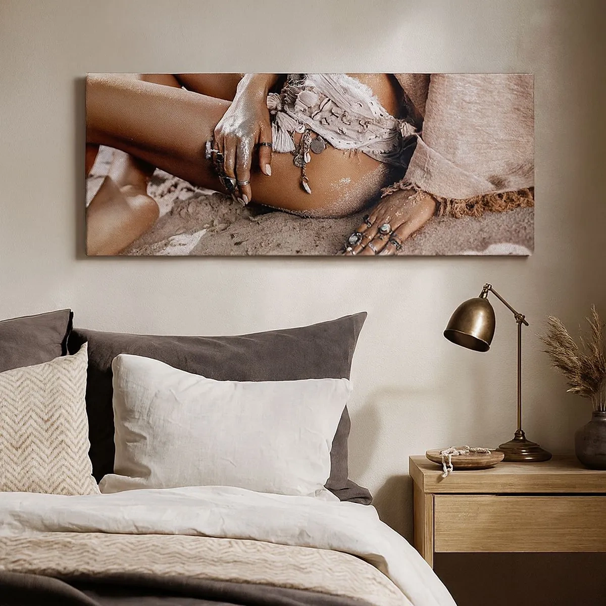 Obraz na płótnie - Wyrzucona przez fale? - 100x40 cm