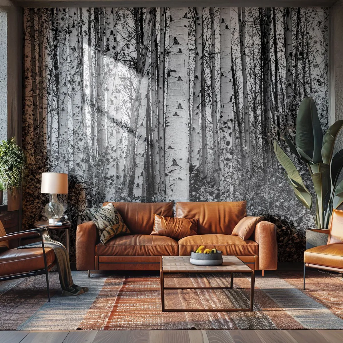 Fototapeta Standard Eco - Brzozowa kolumnada - Las, Brzoza, Natura - 350x256 cm