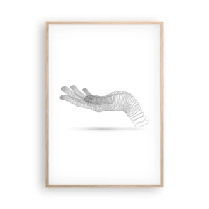 Plakat w ramie jasny dąb - Sprężysta dłoń - 70x100 cm