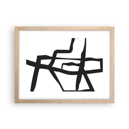 Plakat w ramie jasny dąb - Czarno-biała konstrukcja - 40x30 cm