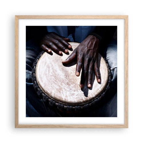 Plakat w ramie jasny dąb - Żyj w swoim rytmie - 50x50 cm