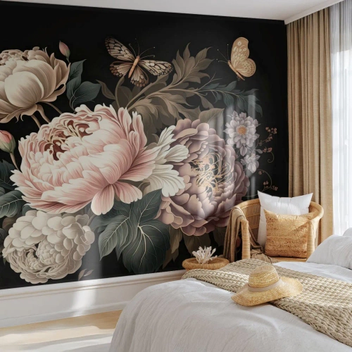 Fototapeta Samoprzylepna Deluxe Sticker - W barokowym stylu - Botanika, Kwiaty, Shabby Chic - 250x175 cm