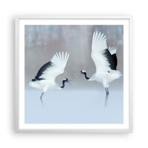 Plakat w białej ramie - Taniec we mgle - 60x60 cm