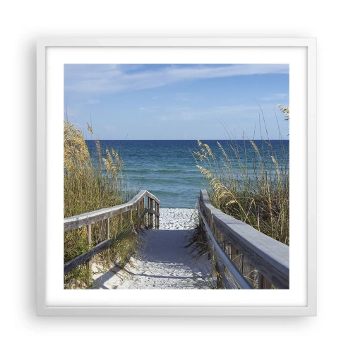 Plakat w białej ramie - W słońcu, na wietrze - 50x50 cm