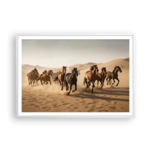 Plakat w białej ramie - Wolne jak wiatr - 100x70 cm