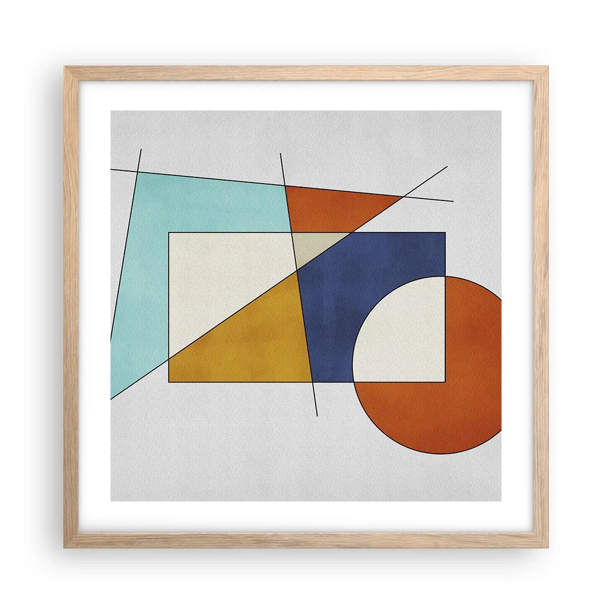 Plakat w ramie jasny dąb - Abstrakcja: modernistyczna zabawa - 50x50 cm