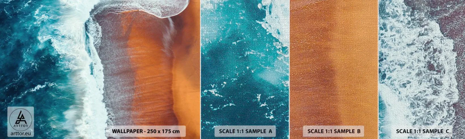 Fototapeta Próbka Premium Canvas - Dotyk oceanu - Plaża, Morze, Woda - 100x30 cm