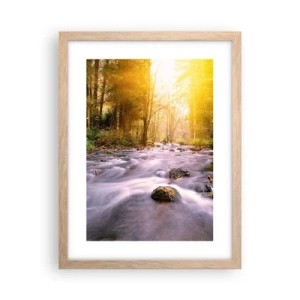 Plakat w ramie jasny dąb - Malachit w srebrno-złotej oprawie - 30x40 cm