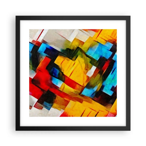 Plakat w czarnej ramie - Różnobarwny przekładaniec - 40x40 cm