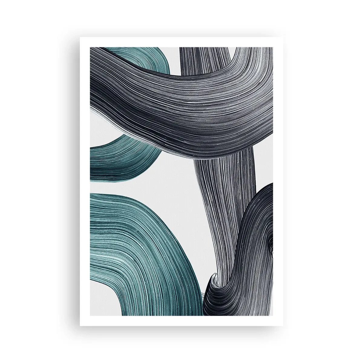 Plakat - Szmaragdowe i czarne szlaki - 70x100 cm