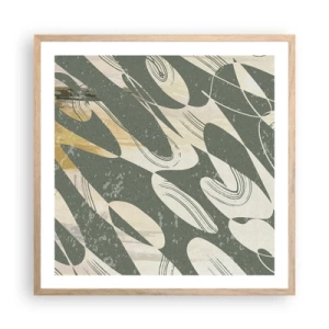 Plakat w ramie jasny dąb - Abstrakcja zrytmizowana - 60x60 cm