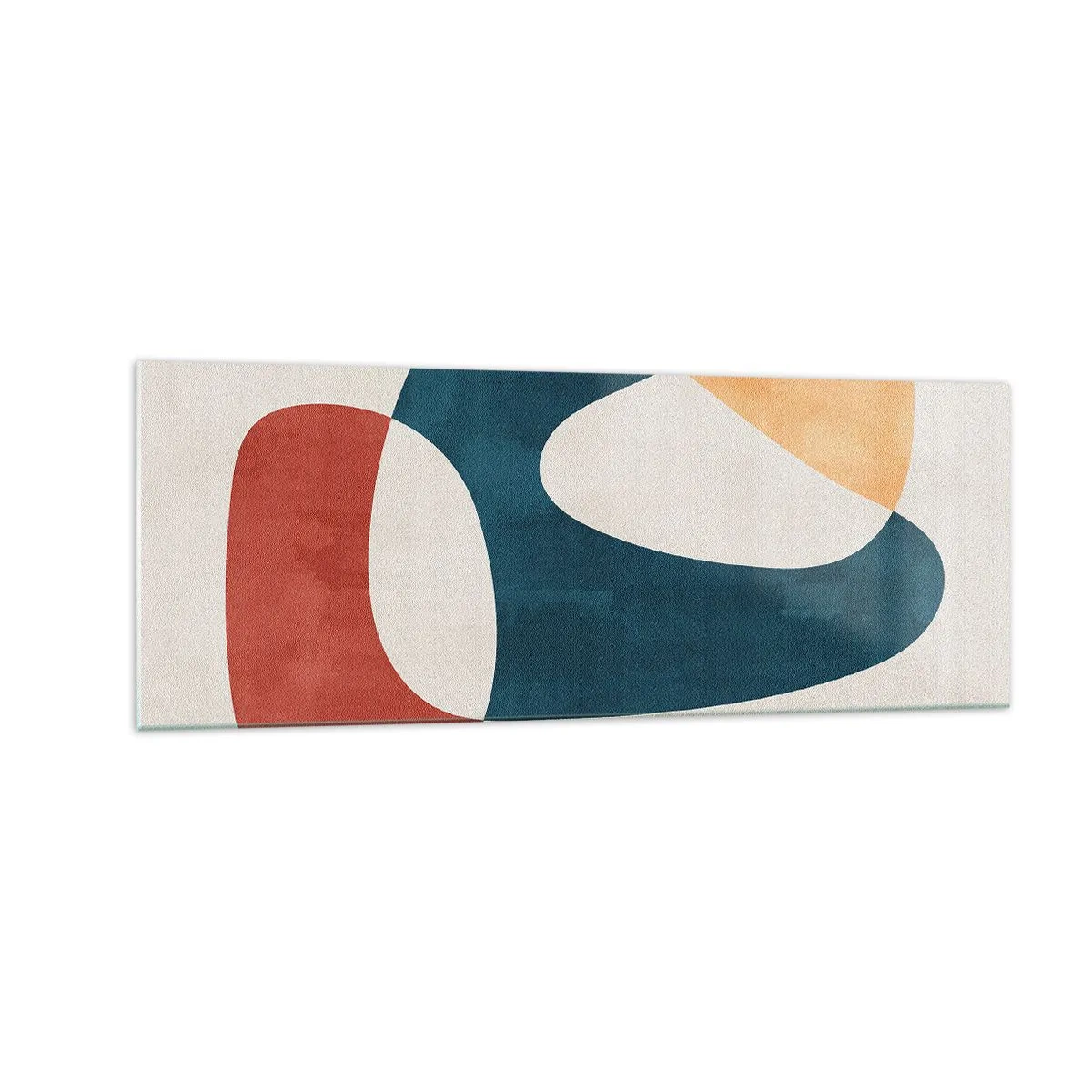 Obraz na szkle - Abstrakcyjne kształty w harmonijnych kolorach - 140x50cm - Wpływy i metamorfozy - Nowoczesna dekoracja ścienna do salonu i sypialni ARTTOR
