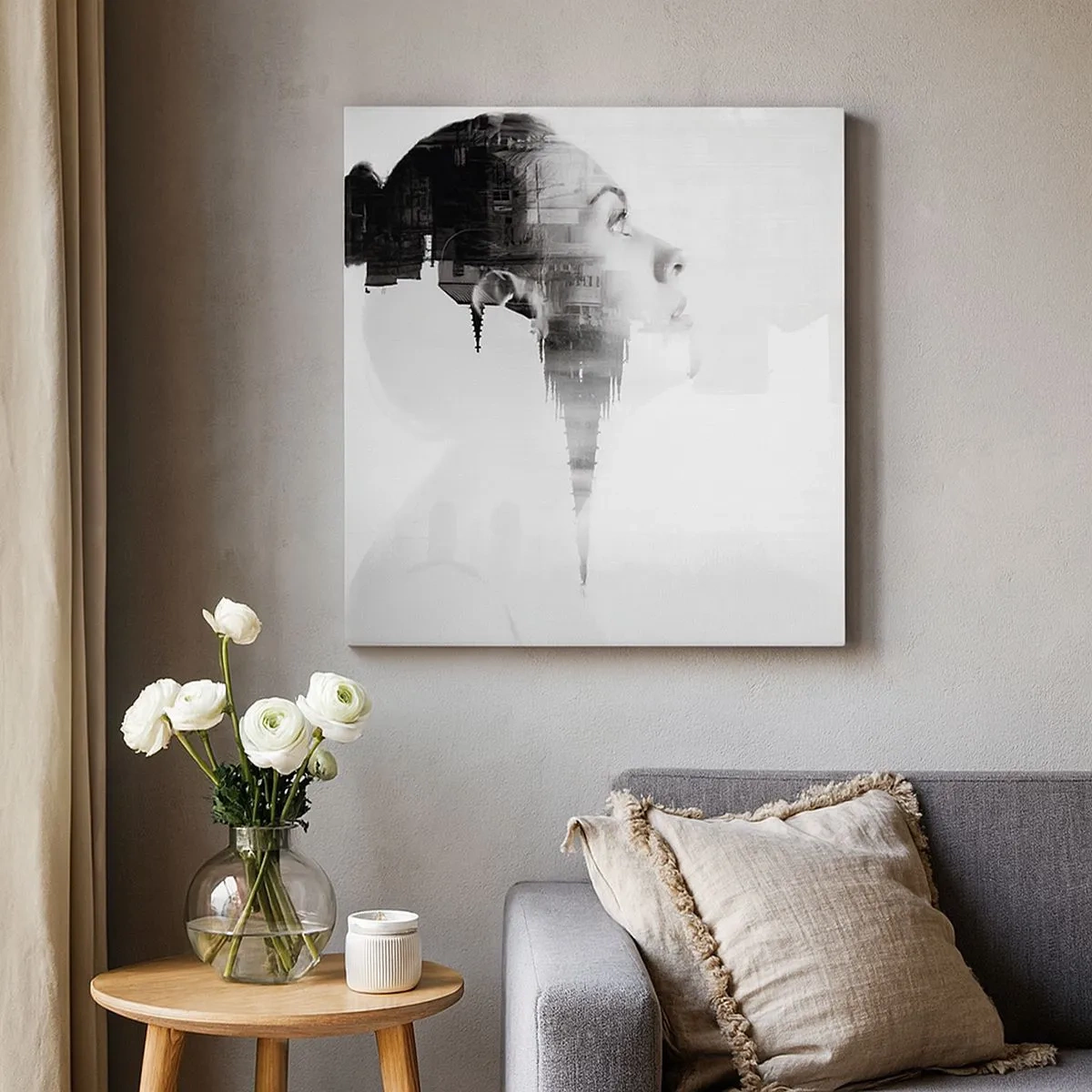 Obraz na płótnie - Po dwóch stronach szyby - 30x30 cm