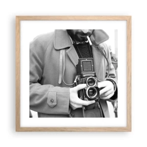Plakat w ramie jasny dąb - W stylu retro - 40x40 cm