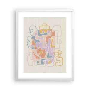 Plakat w białej ramie - Labirynt – radosna przygoda - 40x50 cm