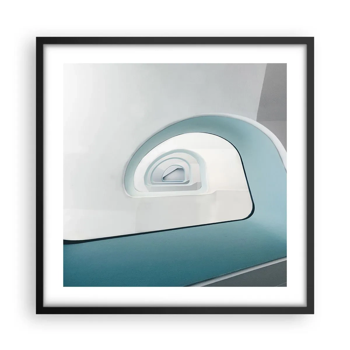 Plakat w czarnej ramie - Do dna błękitu - 50x50 cm