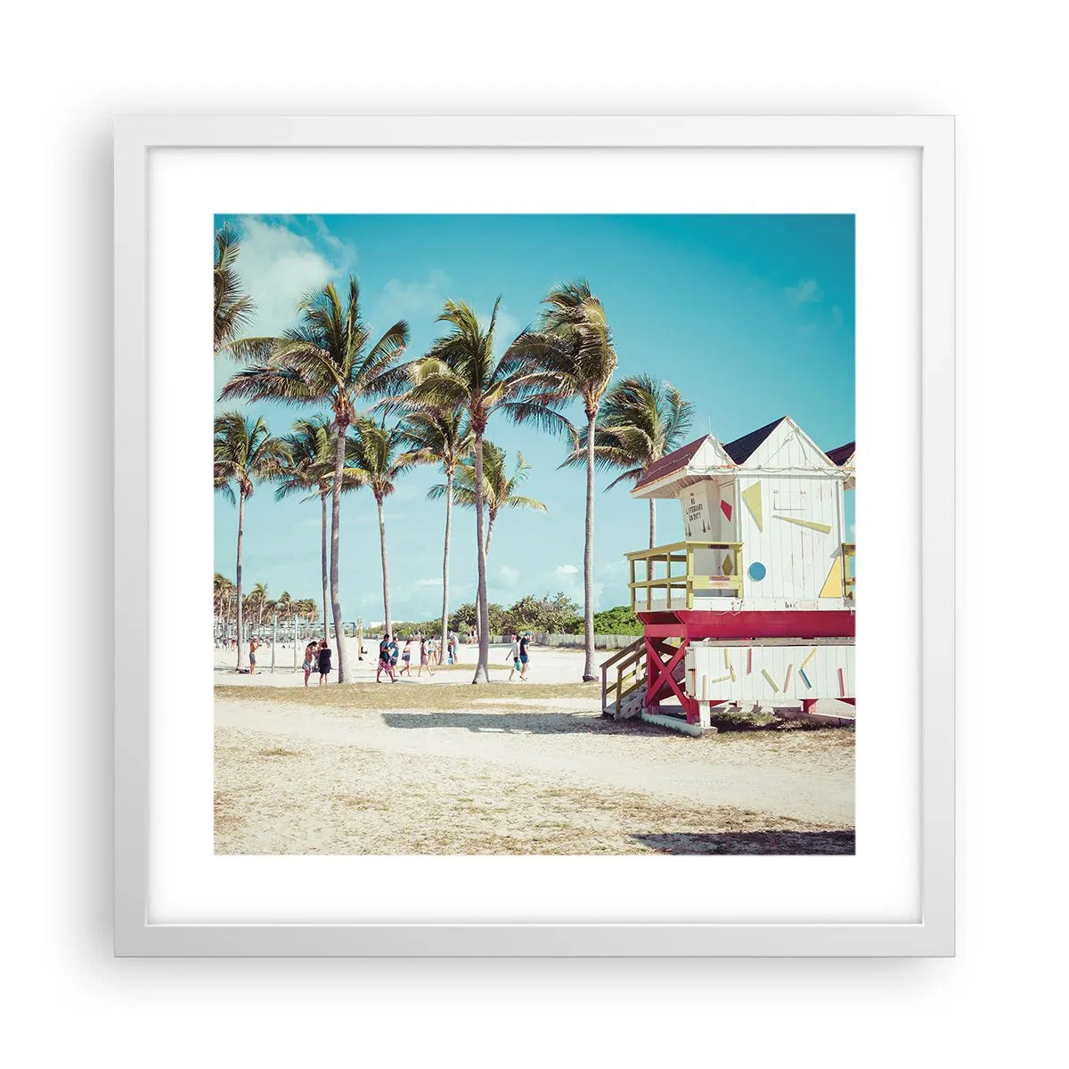 Plakat w białej ramie - Przed tobą piękny dzień - 40x40 cm