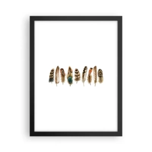 Plakat w czarnej ramie - Pierzasta wariacja - 30x40 cm