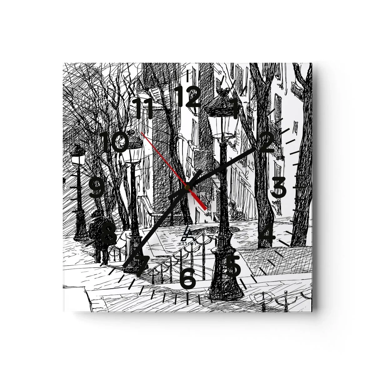 Zegar ścienny - Historia miłosna czy opowieśc grozy? - 40x40 cm