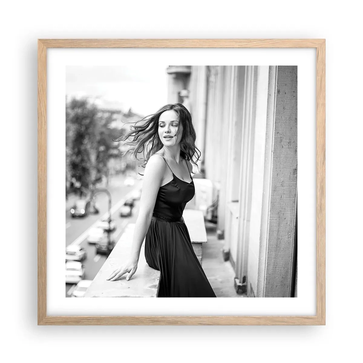Plakat w ramie jasny dąb - Z pewnością paryżanka - 50x50 cm