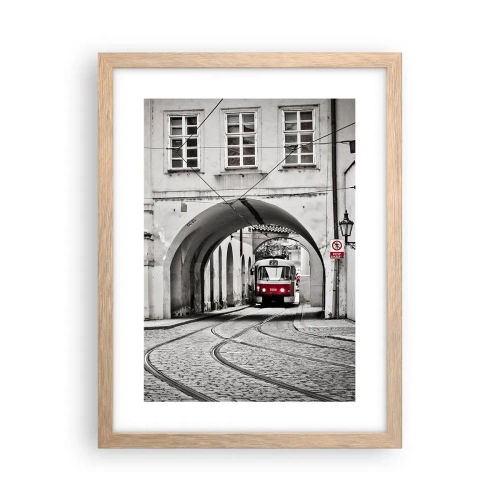 Plakat w ramie jasny dąb - Przez miejski labirynt - 30x40 cm