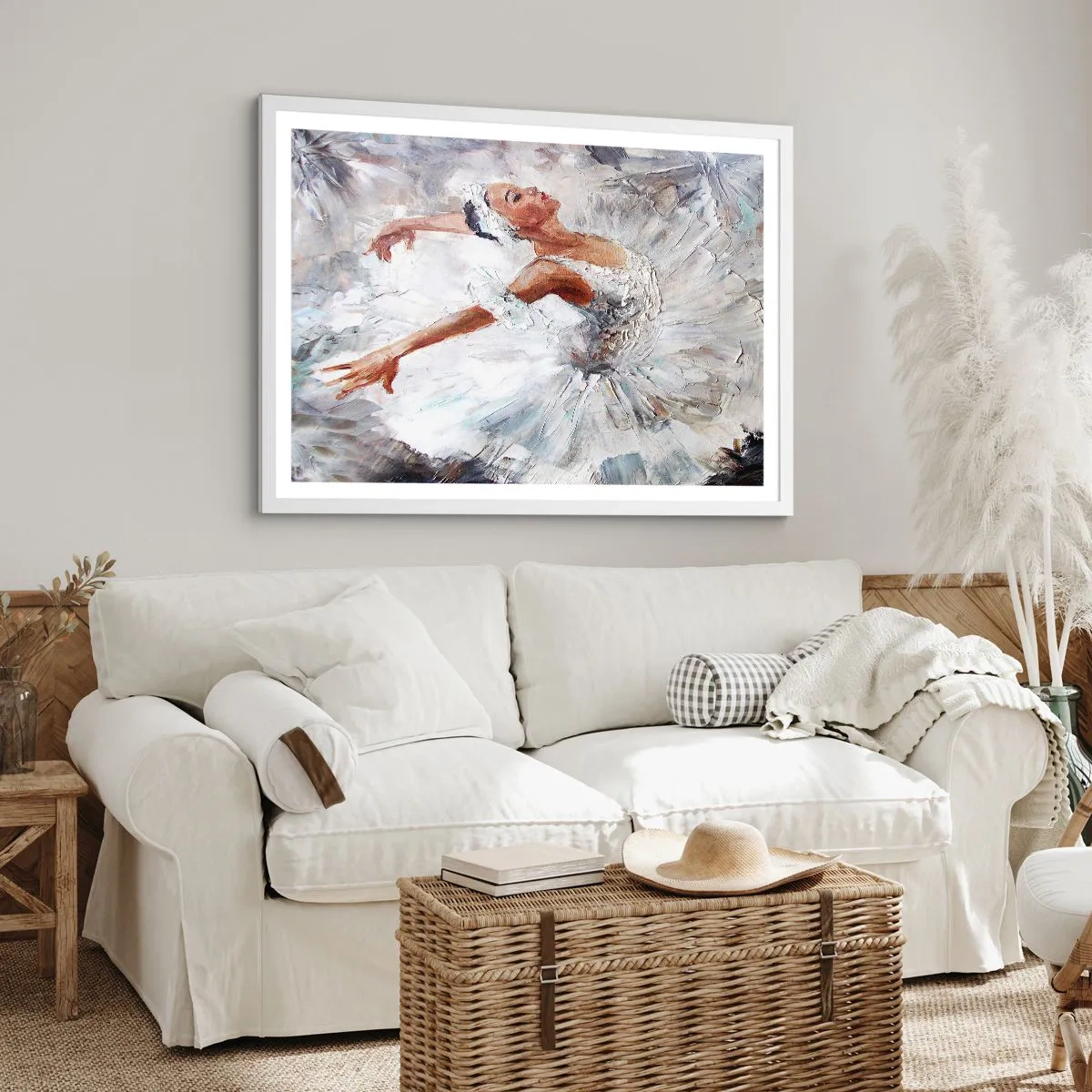 Plakat w białej ramie - Delikatna i lekka jak tiul - 50x40 cm
