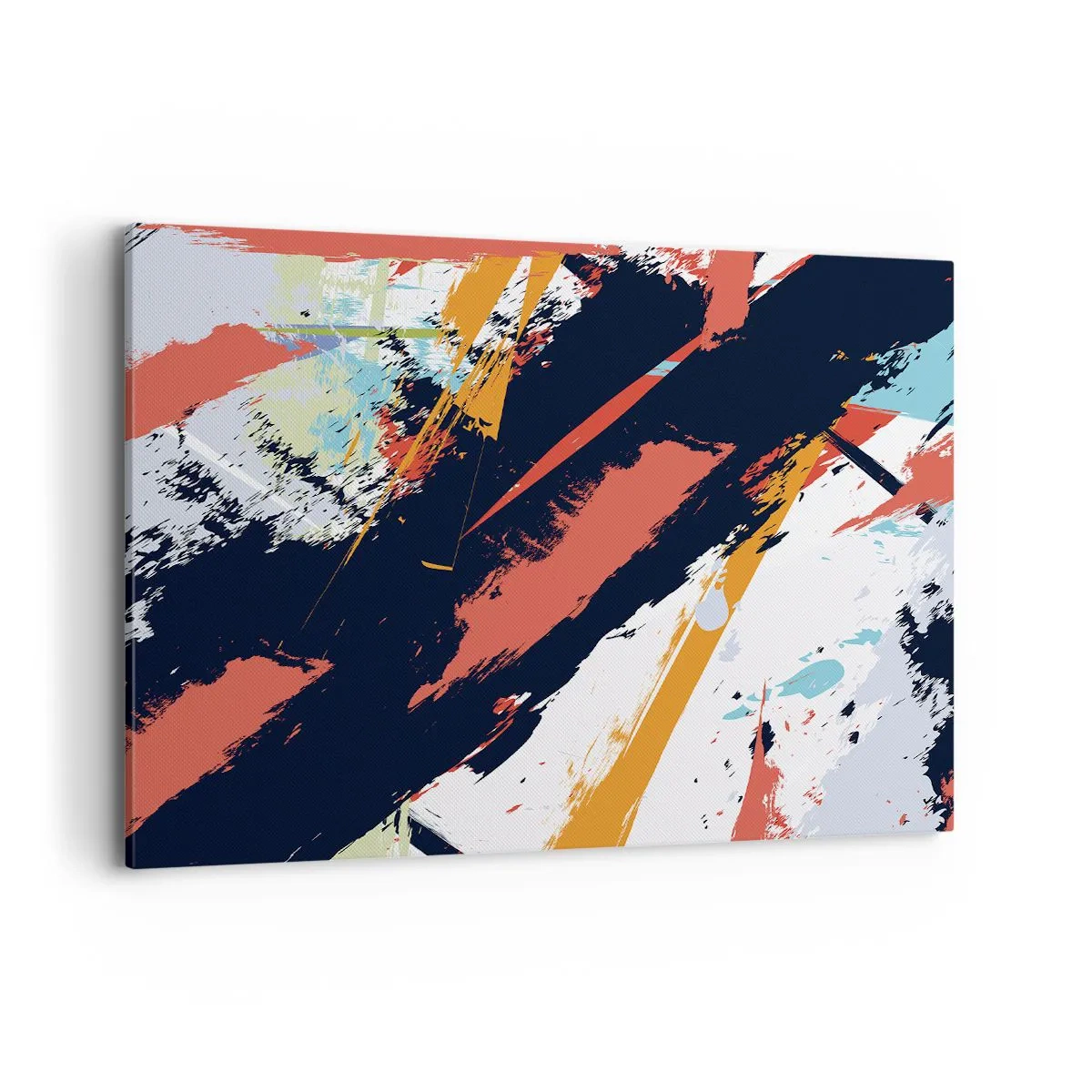 Obraz na płótnie - Abstrakcyjne pociągnięcia pędzla w żywych kolorach - 100x70cm - Kompozycja dynamiczna - Nowoczesna dekoracja ścienna do salonu, kuchni i sypialni ARTTOR