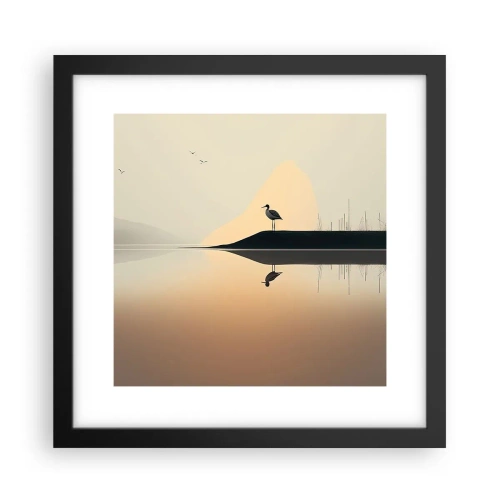Plakat w czarnej ramie - Pan na jeziorze - 30x30 cm