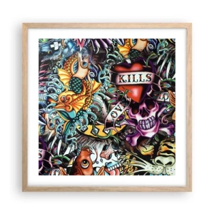 Plakat w ramie jasny dąb - Sen tatuażysty - 50x50 cm