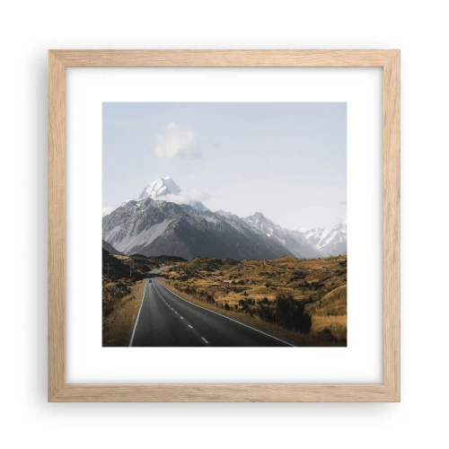 Plakat w ramie jasny dąb - Droga do serca gór - 30x30 cm