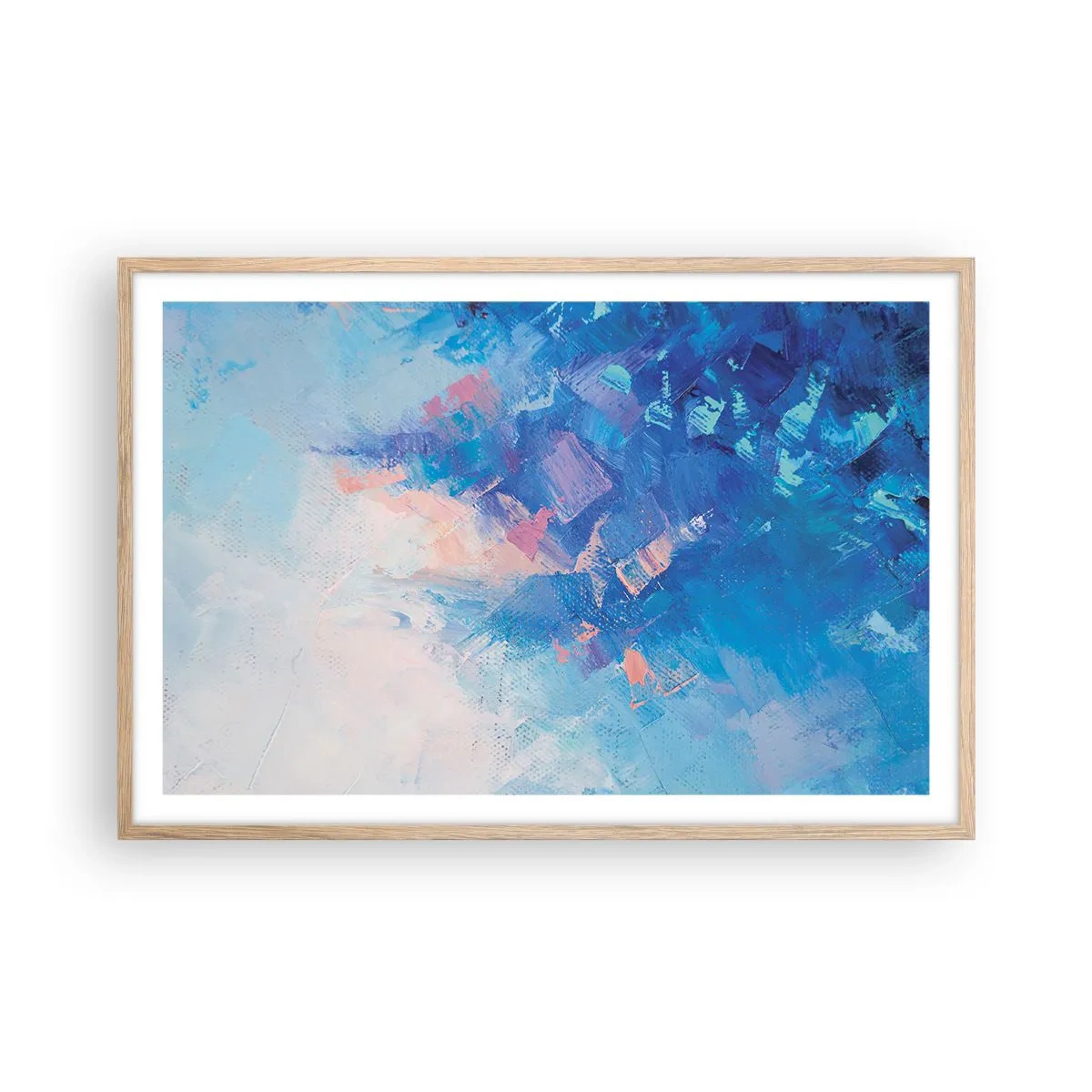 Plakat w ramie jasny dąb - Zimowa abstrakcja - 91x61 cm