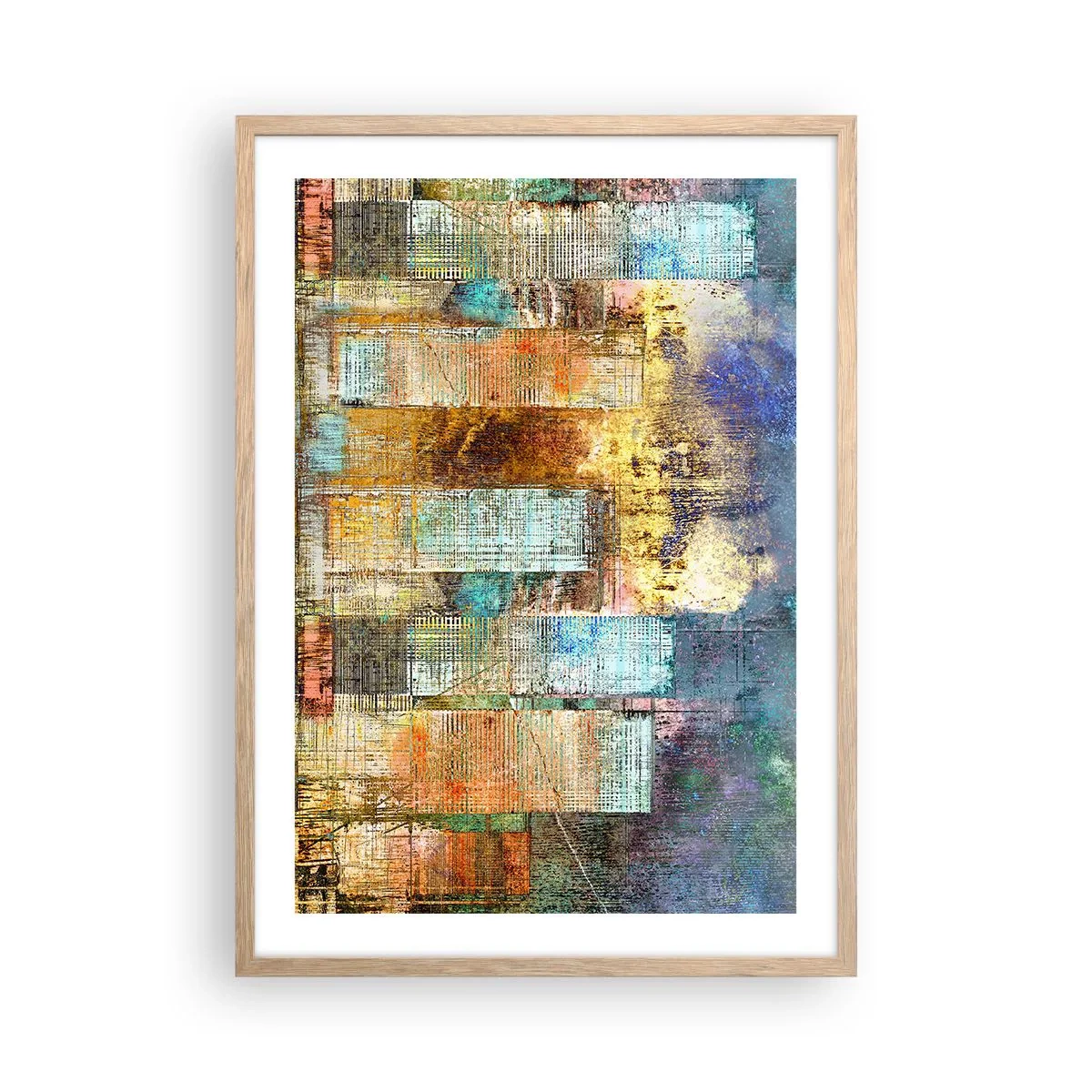 Plakat w ramie jasny dąb - Słoneczna metropolia - 50x70 cm