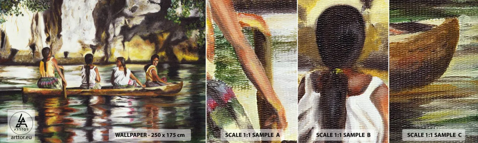 Fototapeta Próbka Samoprzylepna Deluxe Sticker - W polinezyjskim raju - Podróże, Krajobraz, Rzeka - 100x30 cm