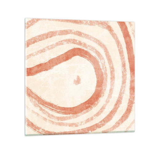 Obraz na szkle - Koralowe kręgi – kompozycja - 60x60 cm