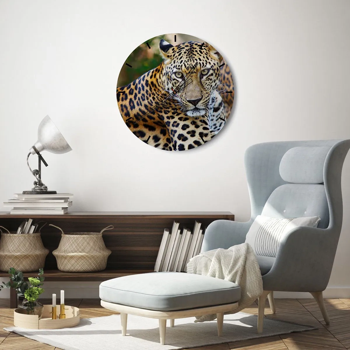 Zegar ścienny - Gepard w naturalnym otoczeniu - 30x30cm - Dziki i spokojny - Nowoczesna dekoracja ścienna do salonu, kuchni i sypialni ARTTOR